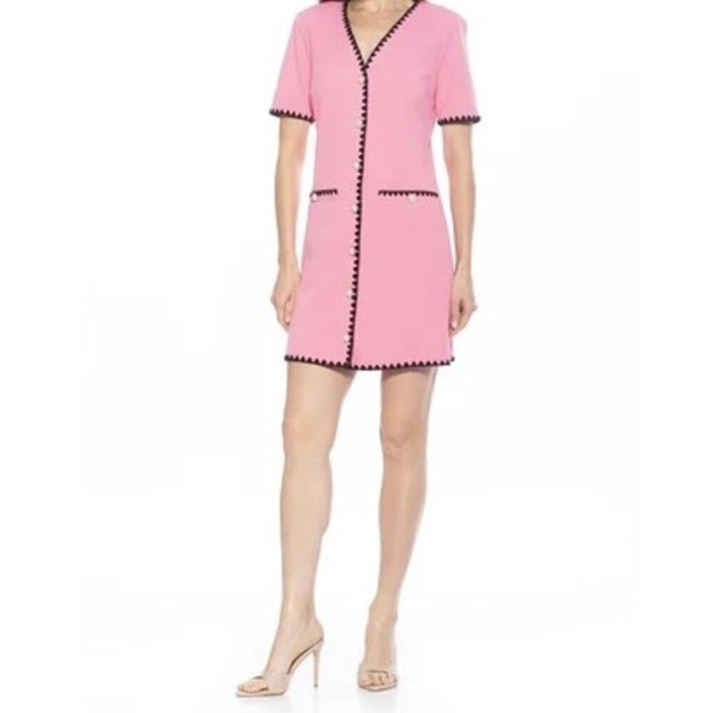 ALEXIA ADMOR Holly Scuba Crepe Dress In Pink Sz 12 - Picture 3 of 13